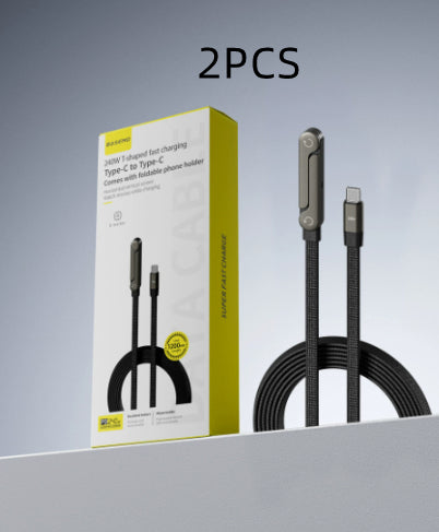 Fast Charging Foldable Bracket Data Cable 2-in-1 Data Wire Foldable Phone Tablet Stand Type-C To Type-C USB-A To Type-C